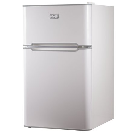 BLACK & DECKER 2 Door Separate True Freezer Mini Fridge, White BCRDK32W